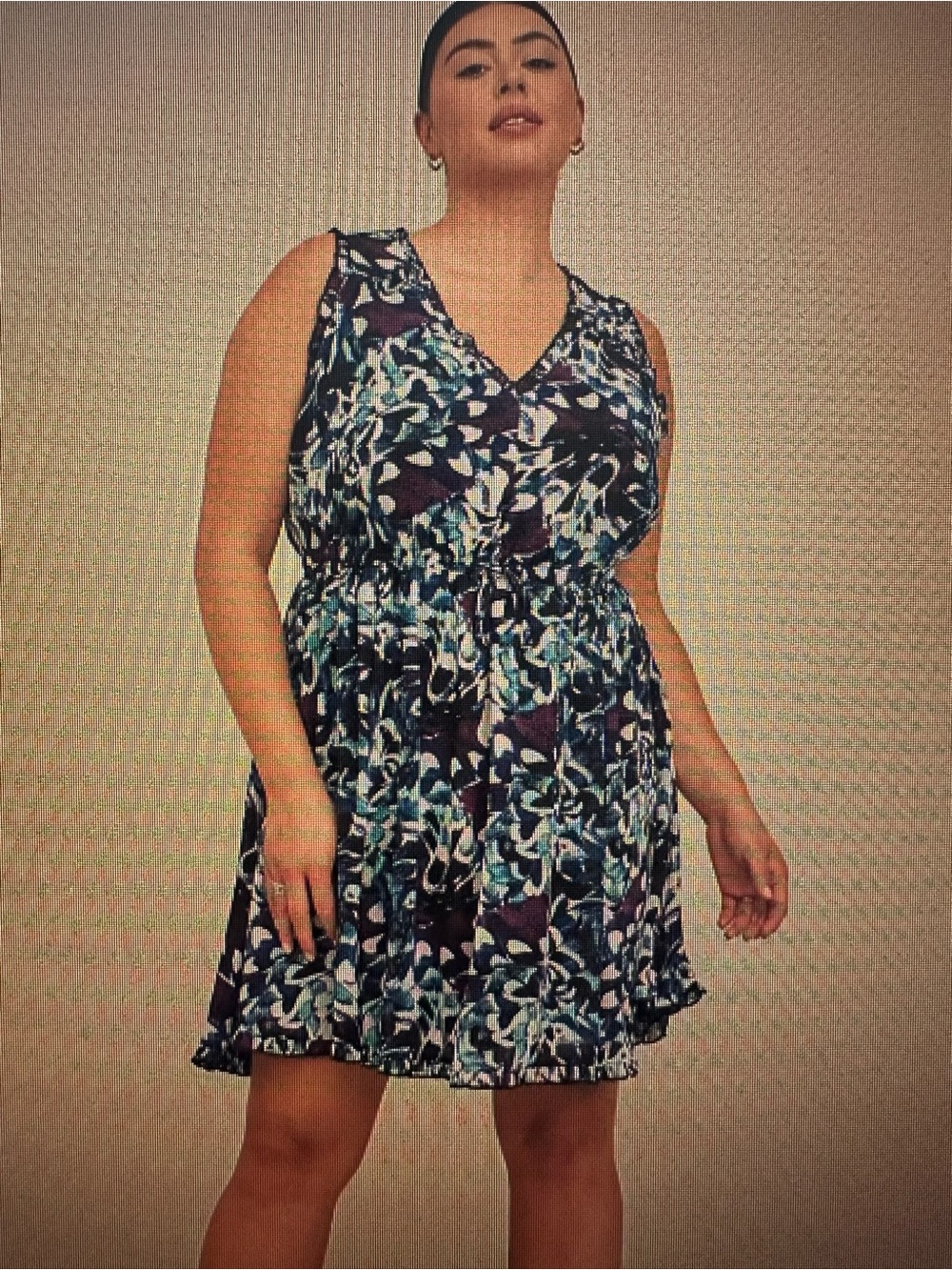 torrid Floral V-Neck Ruffle Mini Dress